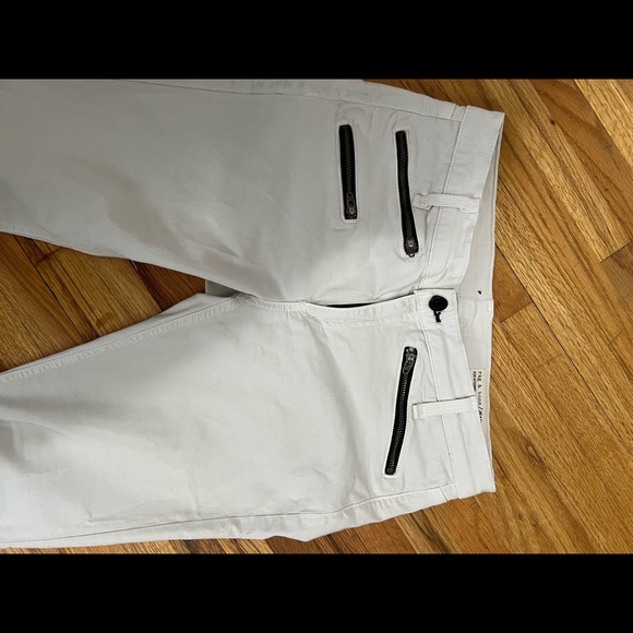 Rag and Bone Off-White Moto Zipper Jeans - Picture 2 of 7